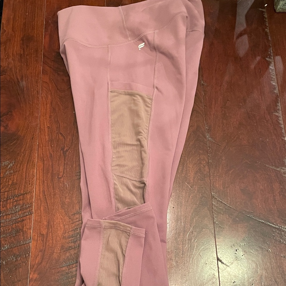 Fabletics Mauve Leggings with Mesh Detail Women size Small